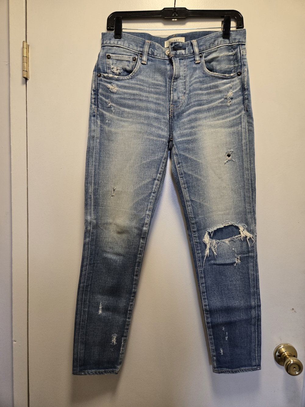 MOUSSY Vintage High Rise Distressed Jeans Light Wash